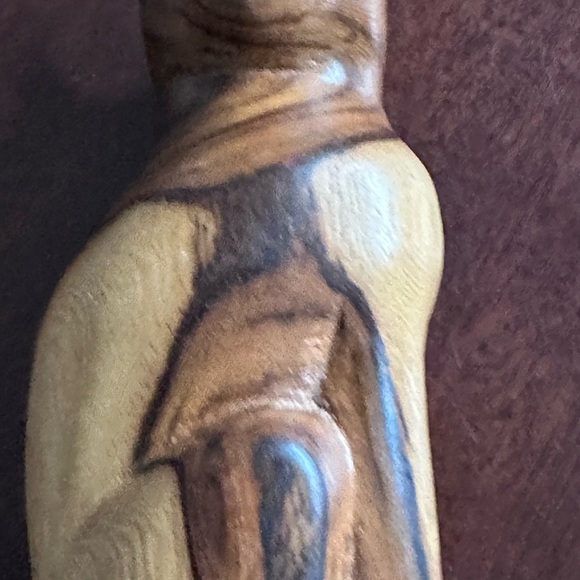 Wooden Cat ~ Art Hand Crafted Carved 8” Collectible Figure Kitten Statue Decor - Picture 6 of 14